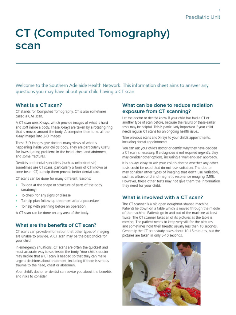 CT+scan+consumer+health+information+-+Paediatric+Unit+FMC | PDF | Ct ...
