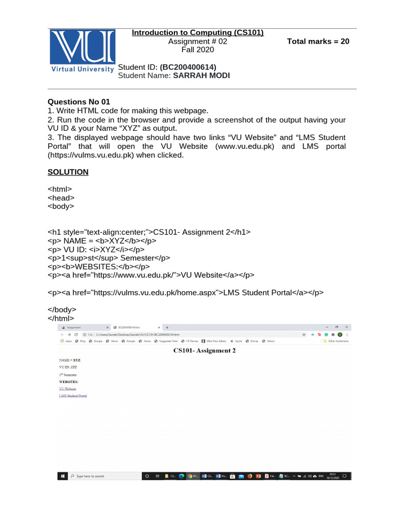 CS101 Assignment 2 Solution 2023 | PDF