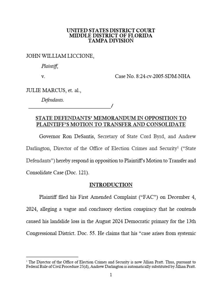 Opposition to Motion for Case Transfer | PDF | Lawsuit | Complaint