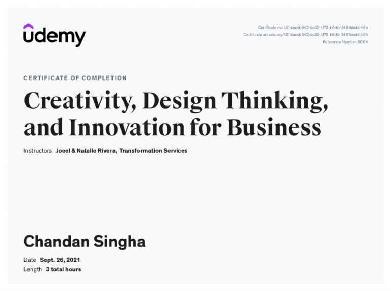 Design Thinking Certificate | PDF