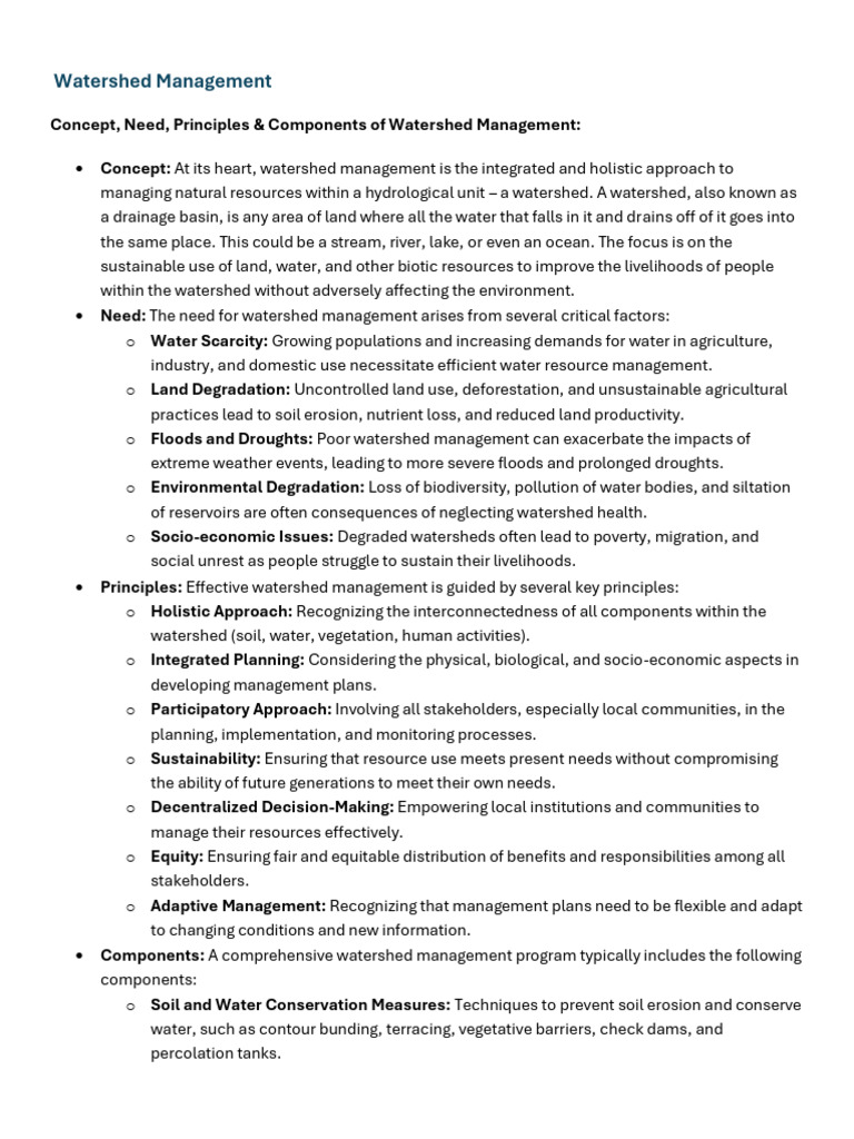 Watershed Management 1 | PDF | Soil | Surface Runoff