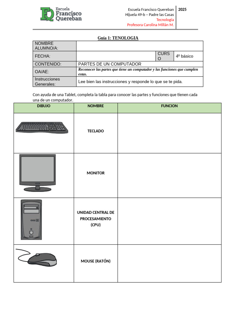 Guía 1 TECNO 4º | PDF