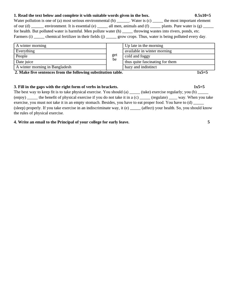 1st Tutorial Class 7 English Two | PDF