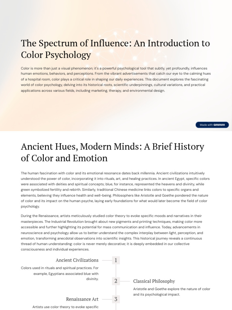 The Spectrum of Influence An Introduction To Color Psychology | PDF ...