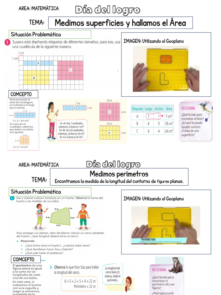 Medición de Áreas y Longitudes en Matemáticas | PDF