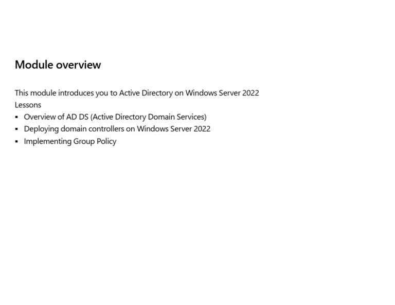 Active Directory on Windows Server 2022 | PDF