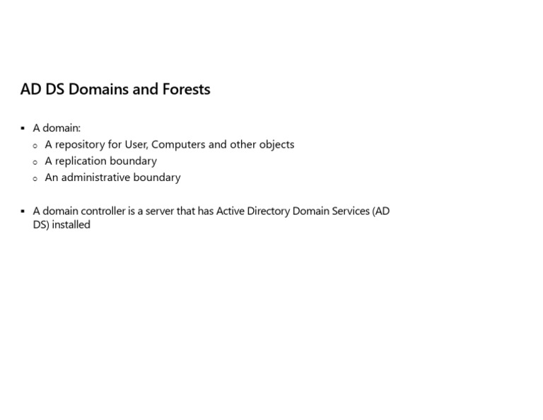 Understanding AD DS Domains and Forests | PDF