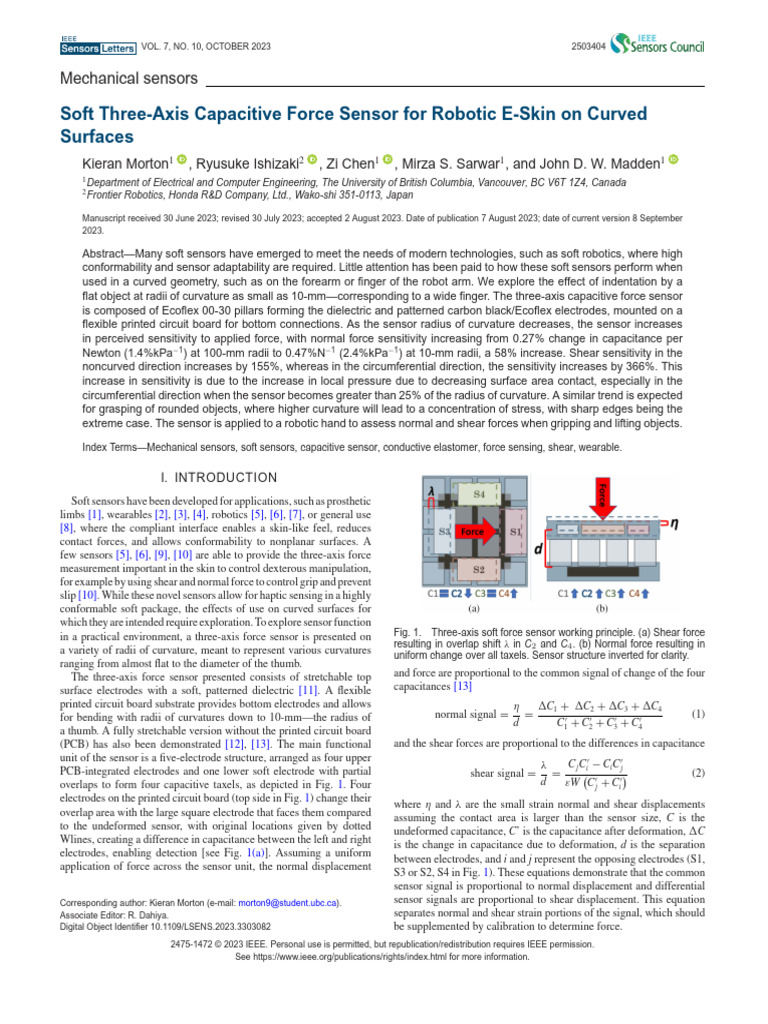 Curved Capacitive Force Sensor Design | PDF | Printed Circuit Board | Force