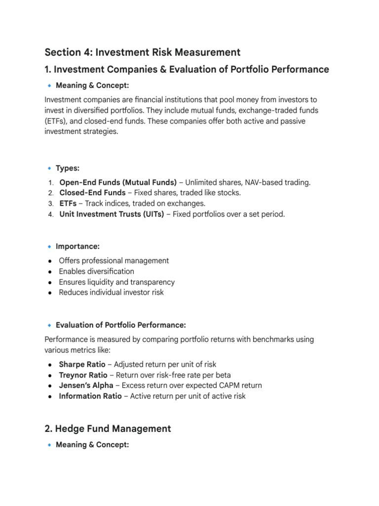 Hedge Fund Investment Risk Analysis | PDF | Hedge Fund | Investment Fund
