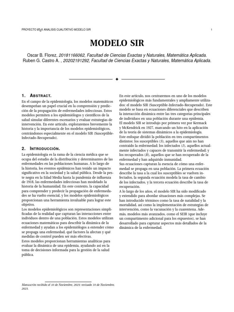 Modelo Sir | PDF | Medicina | Ciencias de la Salud