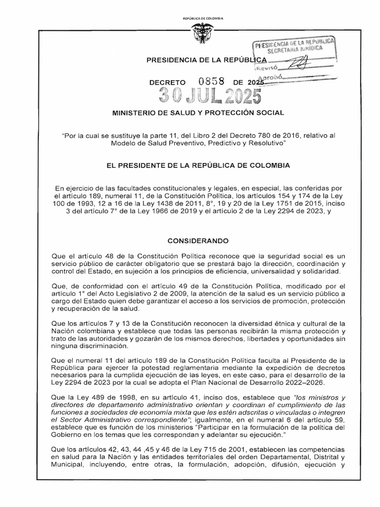 Modificación del Modelo de Salud en Colombia | PDF | Politica social