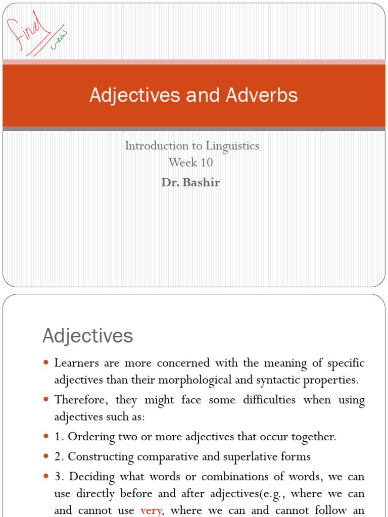 Adjectives and Adverbs - PDF | PDF | Adjective | Adverb