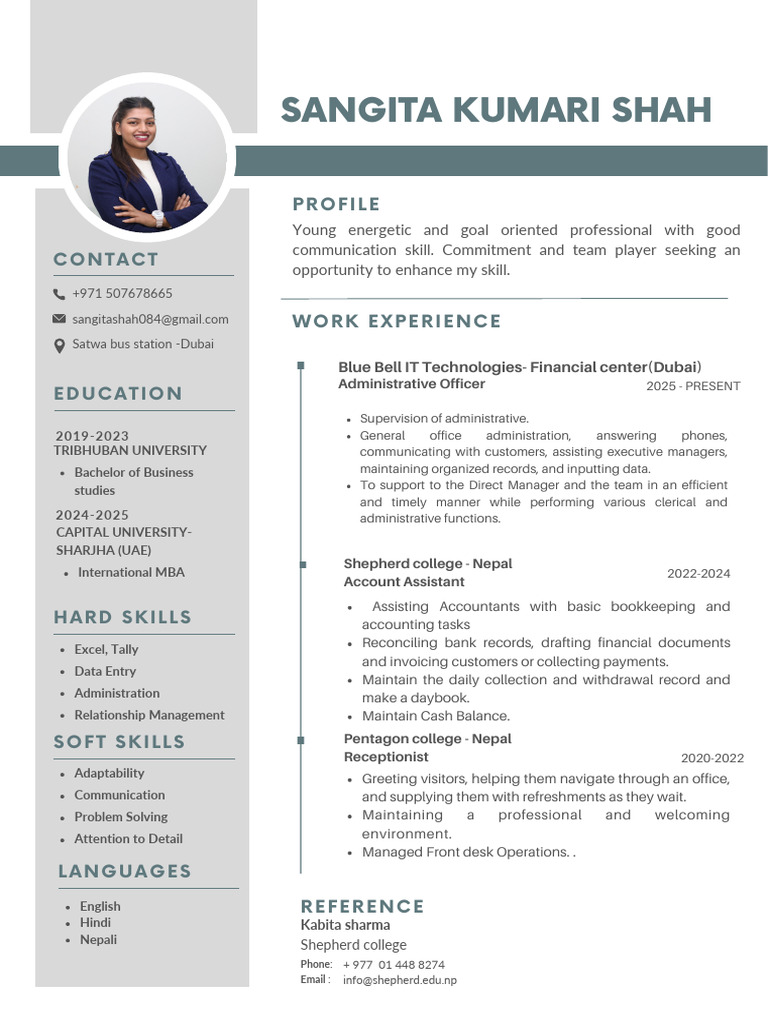 SANGITA SHAH CV Resume | PDF | Bookkeeping