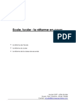 La Réforme de L'education Nationale - Pôle Etudes Des Jeunes de l'UMP