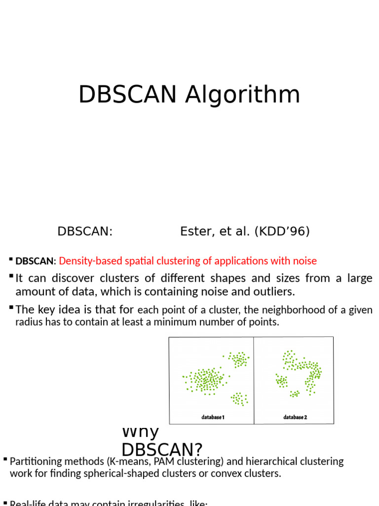 DBSCAN: Density-Based Clustering Explained | PDF | Cluster Analysis ...
