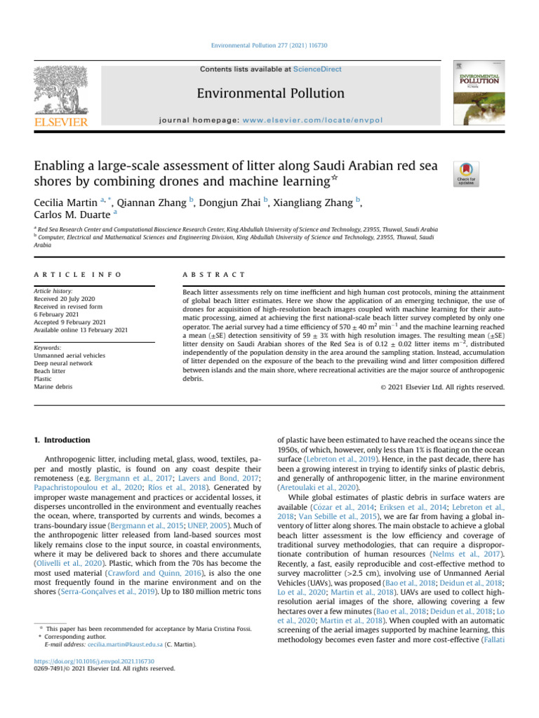 Enabling A Large Scale Assessment of Litter Along Saudi Ara 2021 ...