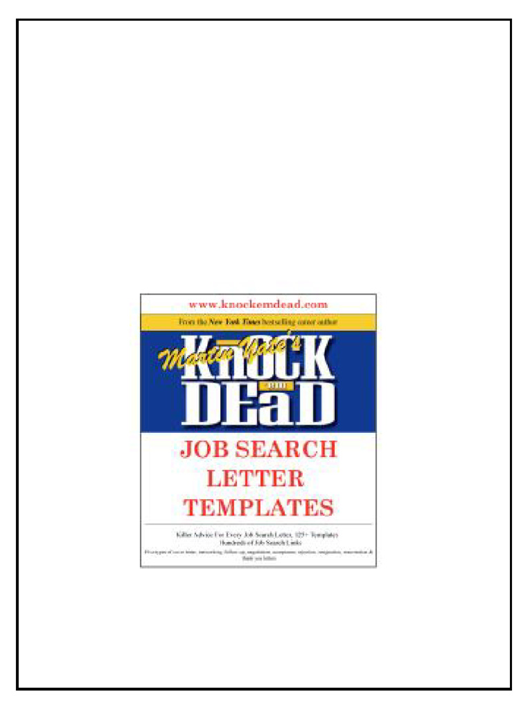Knock Em Dead Job Search Letter Templates Martin Yate download | PDF ...