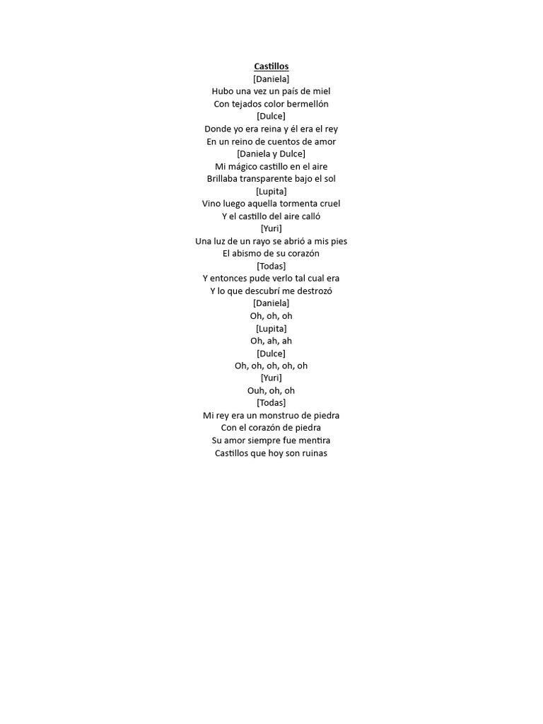 01 - Castillos - Letra | PDF