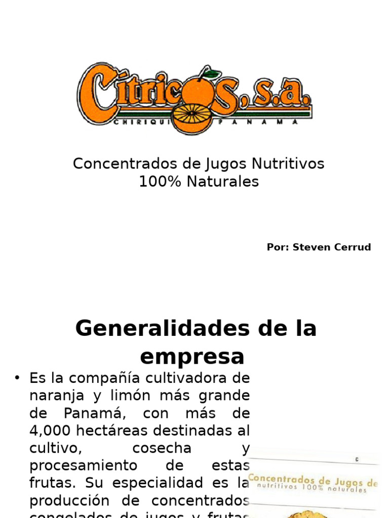 Concentrados de Jugos Naturales en Panamá | PDF | Calidad (comercial ...