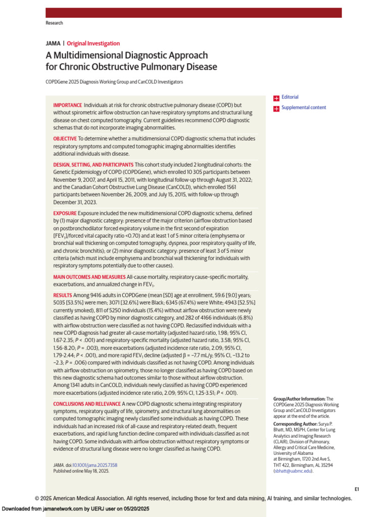 New COPD Diagnostic Schema 2025 | PDF | Chronic Obstructive Pulmonary ...