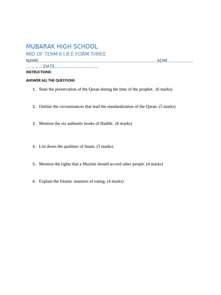F3 Ire Mid Term Cat | PDF