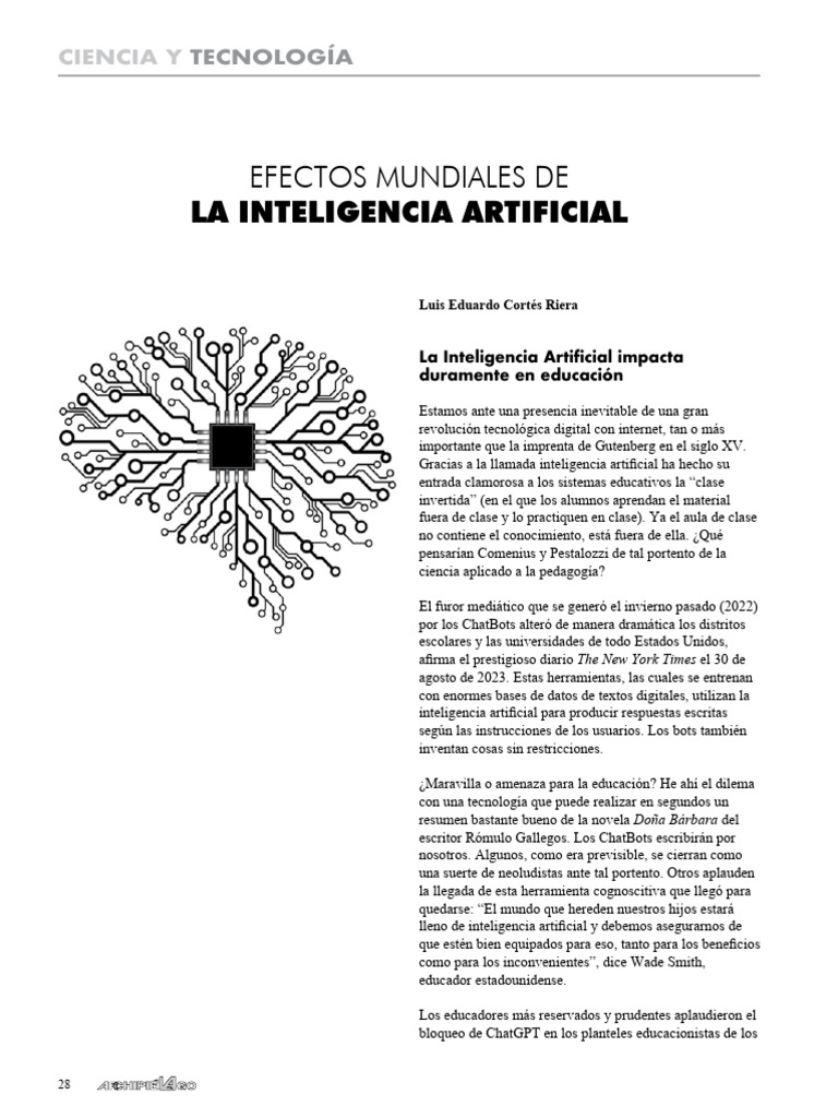 Impacto de la IA en la educación actual | PDF | Inteligencia artificial ...