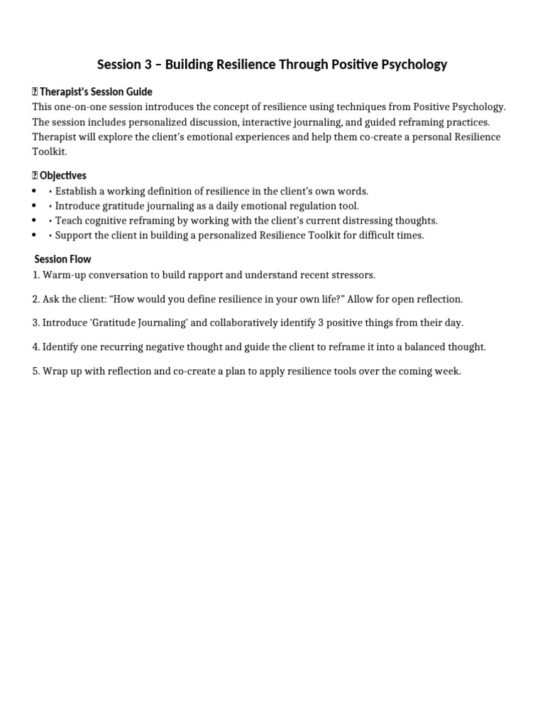 Building Your Resilience Toolkit | PDF | Psychological Resilience | Thought
