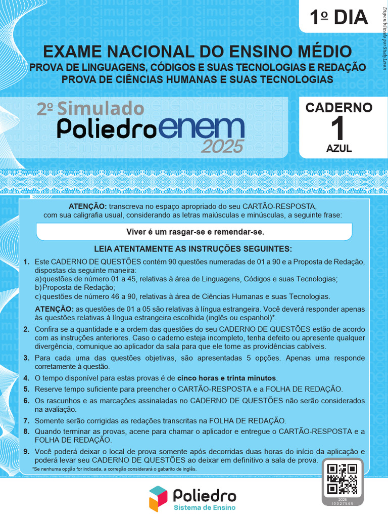 2º Poliedro 2025 - d1 | PDF