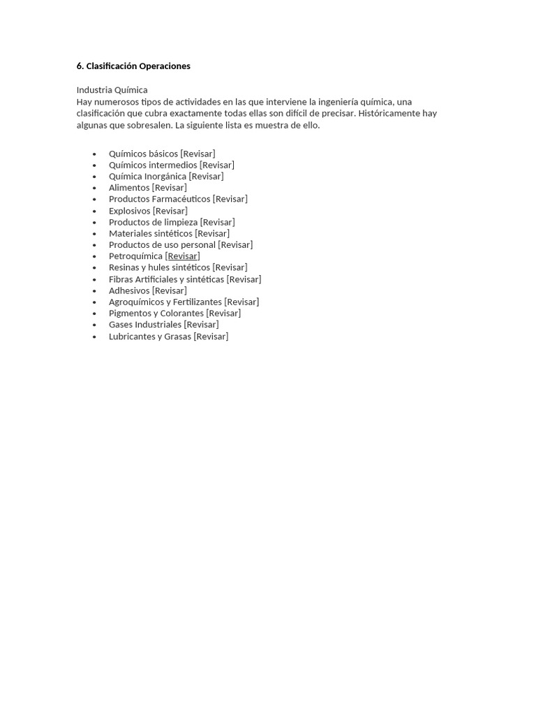 Clasificación Operaciones | PDF