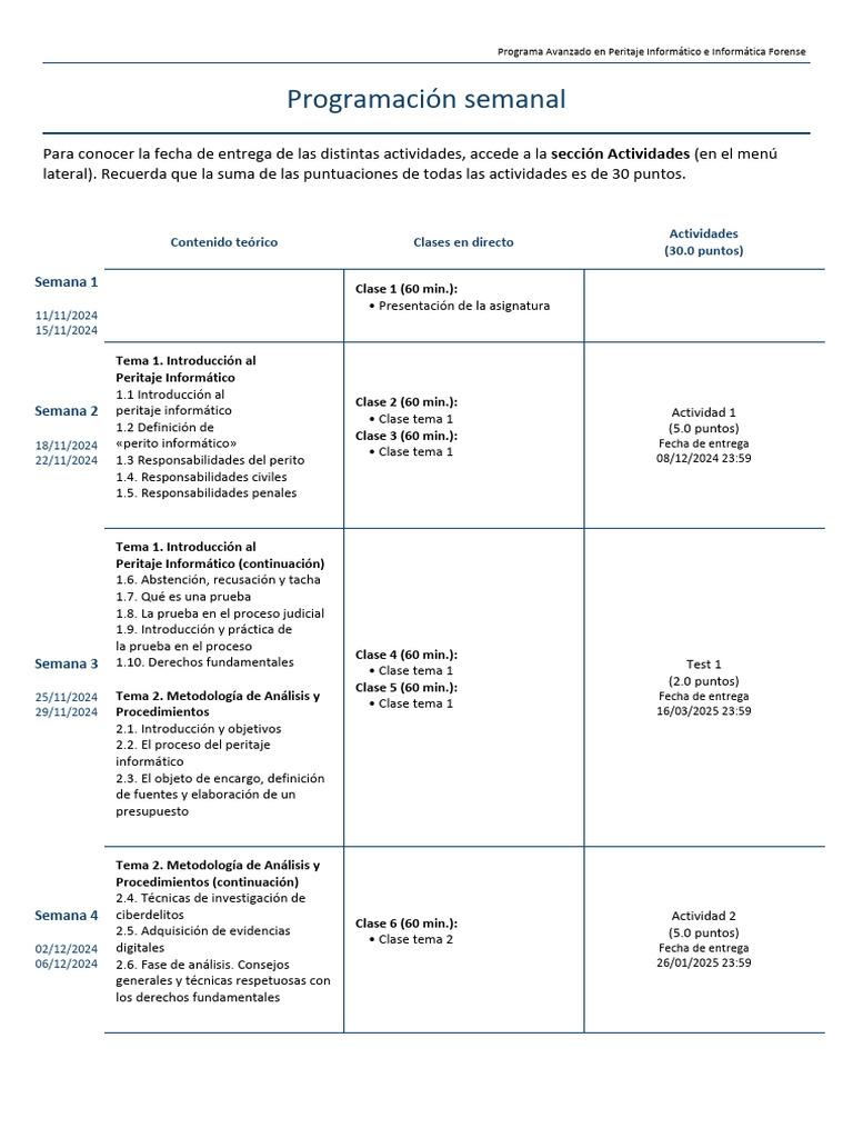 Programa de Peritaje Forense Avanzado | PDF | Forense digital | Informática