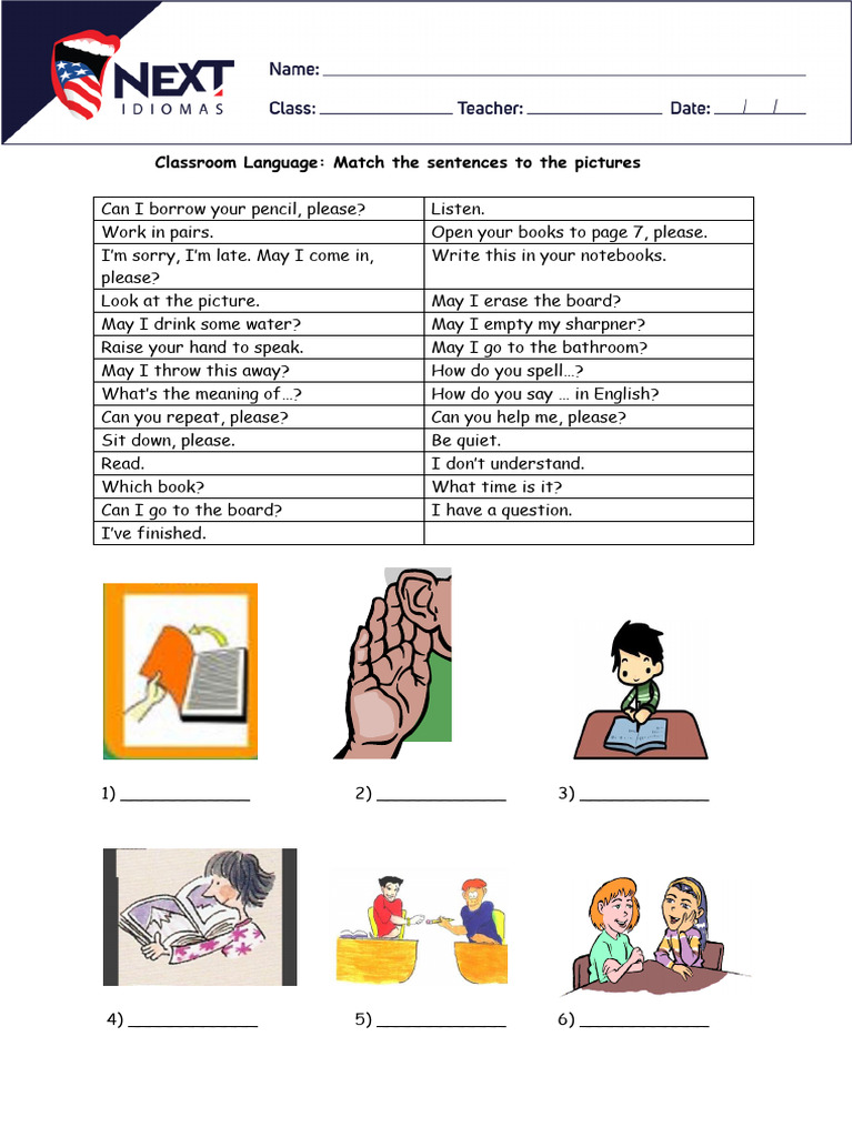 Classroom Language Practice Activities | PDF