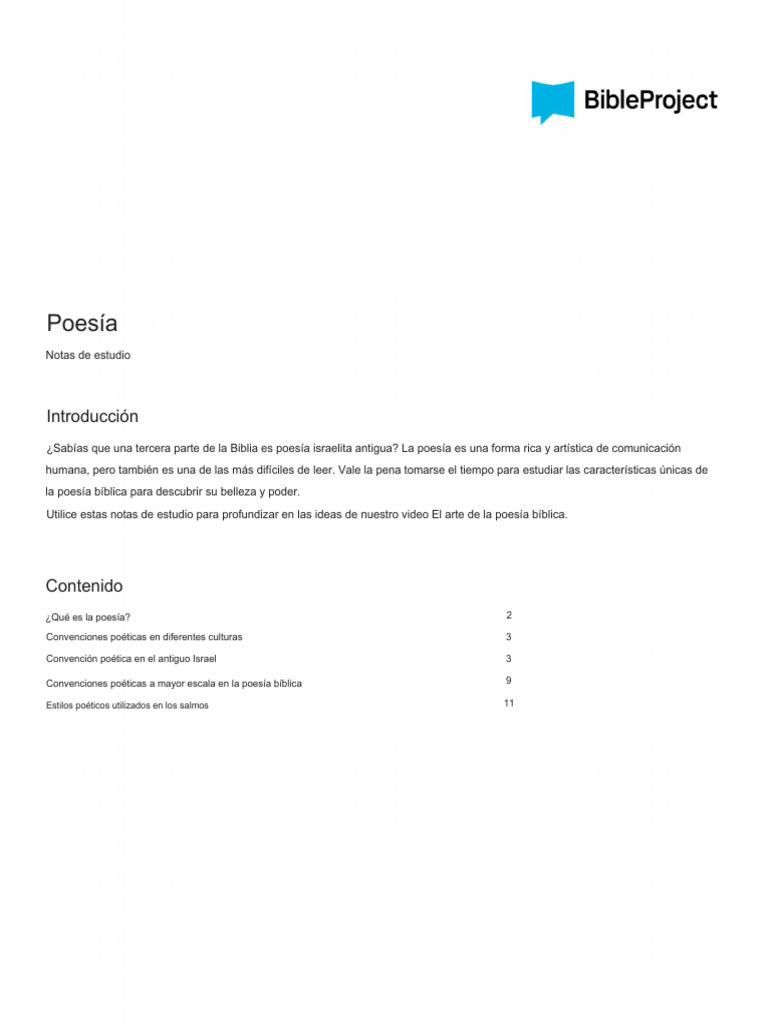 Poetry Study-Notes | PDF | Poesía | Salmos