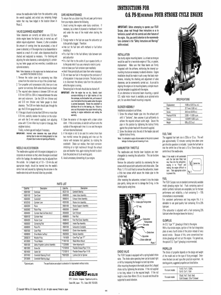 Os fs-91s | PDF