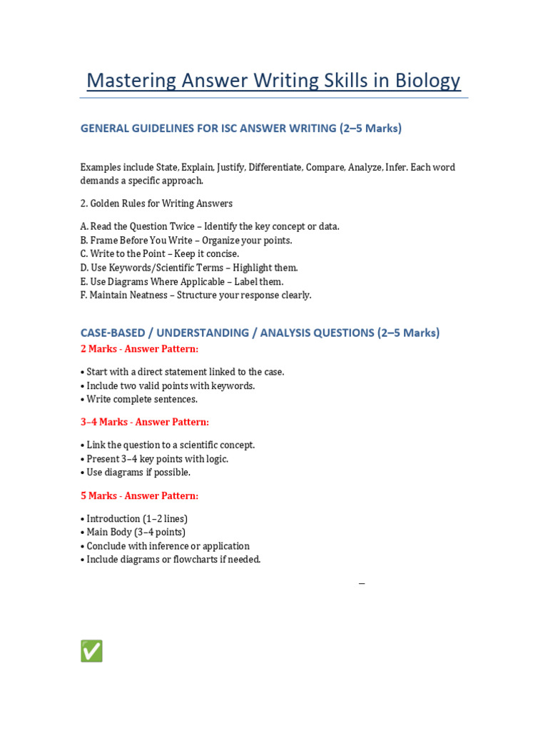 Mastering Answer Writing Skills in Biology Complete | PDF | Enzyme ...