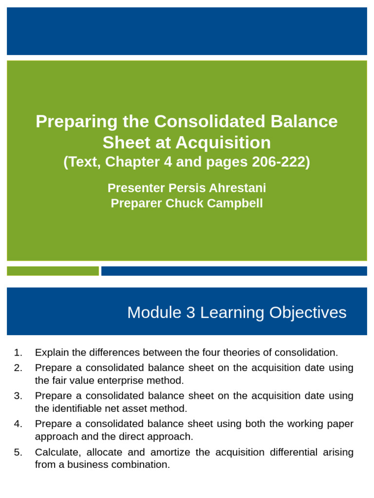 Consolidated Balance Sheet Preparation | PDF | Goodwill (Accounting ...