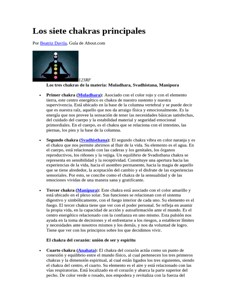 Los Siete Chakras | PDF | Chakra | Amor