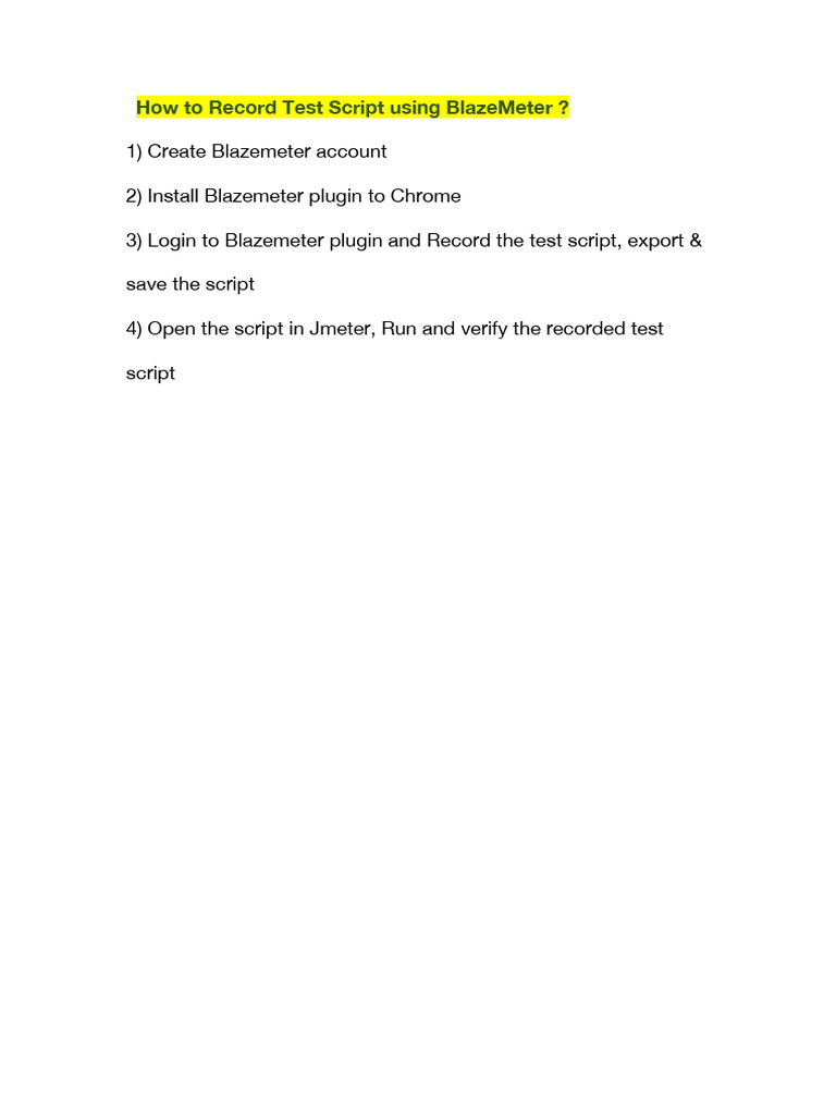 How To Record Test Script Using Blazemeter ? | PDF