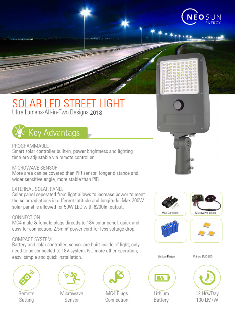 Smart Solar LED Street Light System | PDF | Solar Panel | Light ...