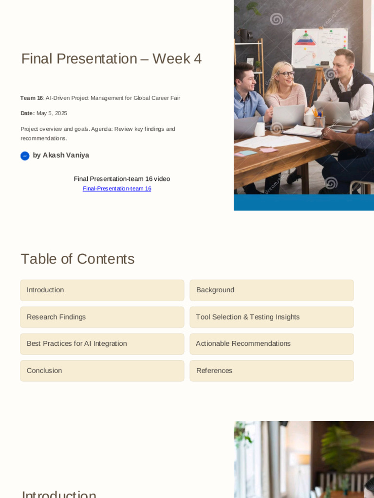 Final Presentation Report Week 4 | PDF | Automation | Artificial ...