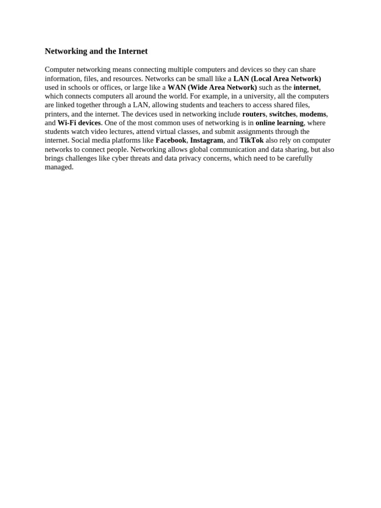 Networking and The Internet | PDF