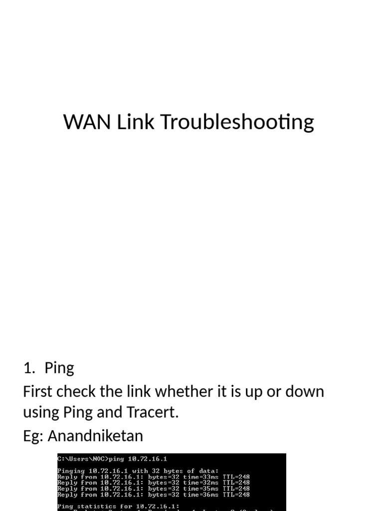 WAN Link Troubleshooting Guide | PDF