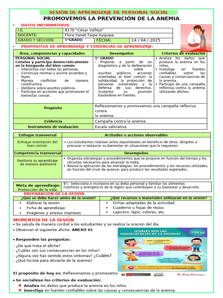 Campaña Escolar contra la Anemia | PDF | Anemia | El embarazo