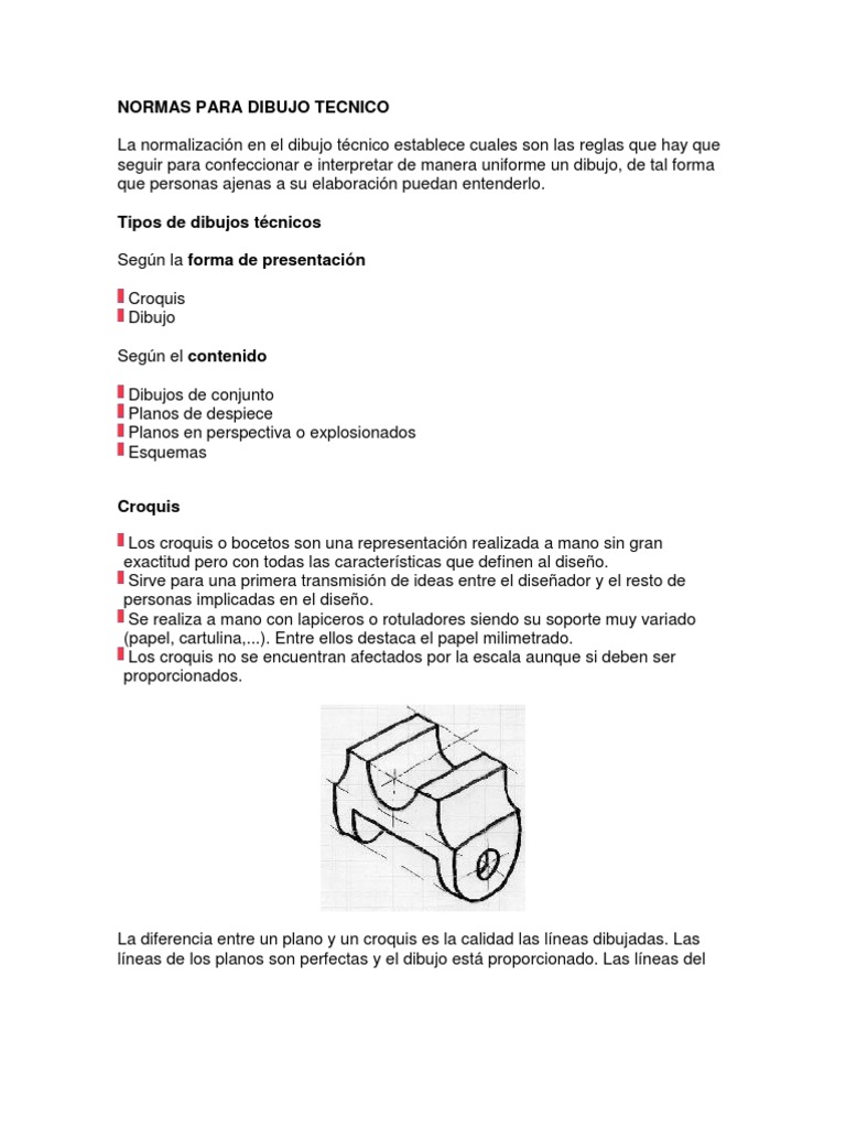 Normas para Dibujo Tecnico, PDF, Dibujo técnico