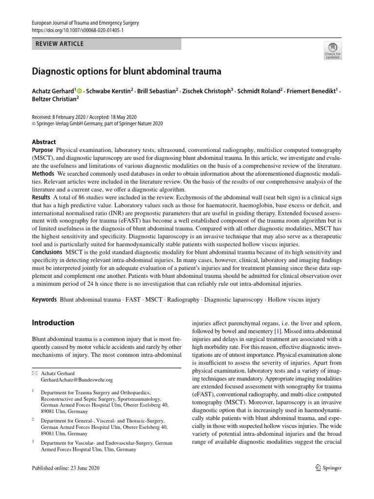 Trauma, DX | PDF | Major Trauma | Shock (Circulatory)
