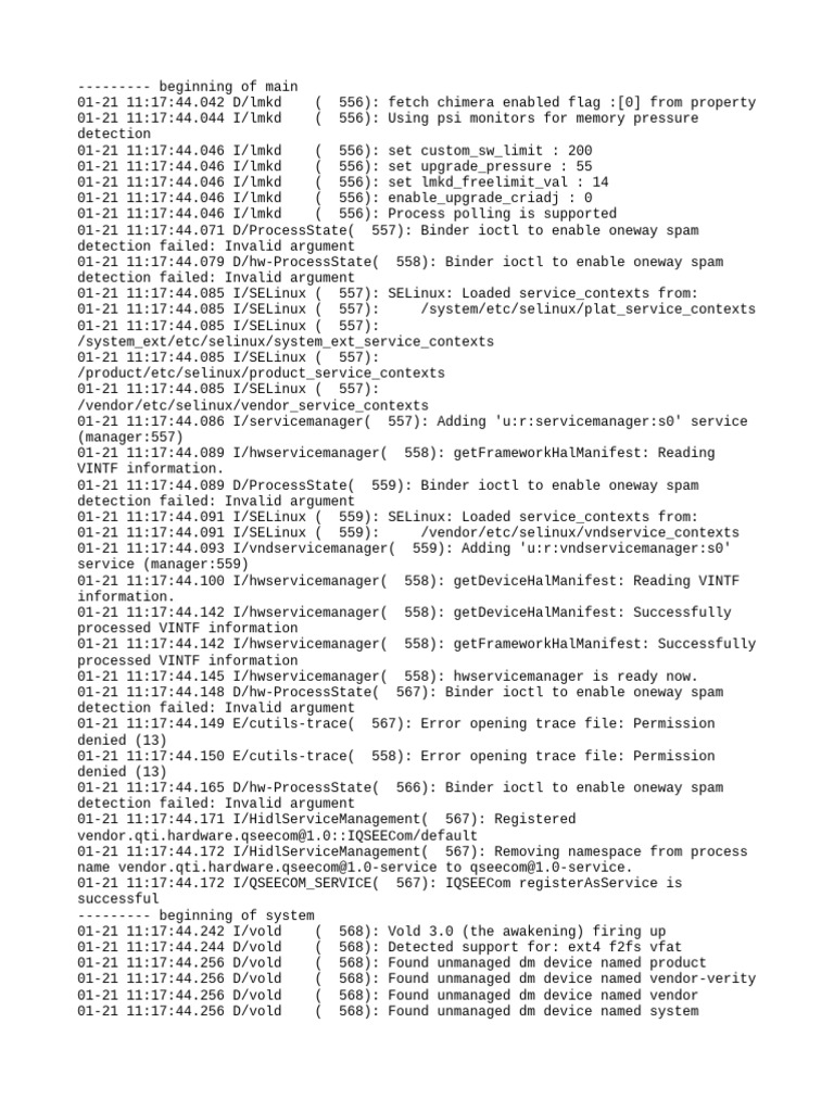 Android System Log Analysis | PDF | System Software | Unix