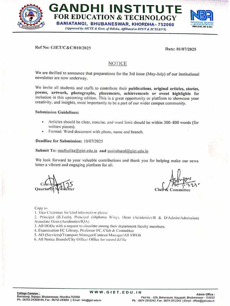 Newsletter Notice | PDF