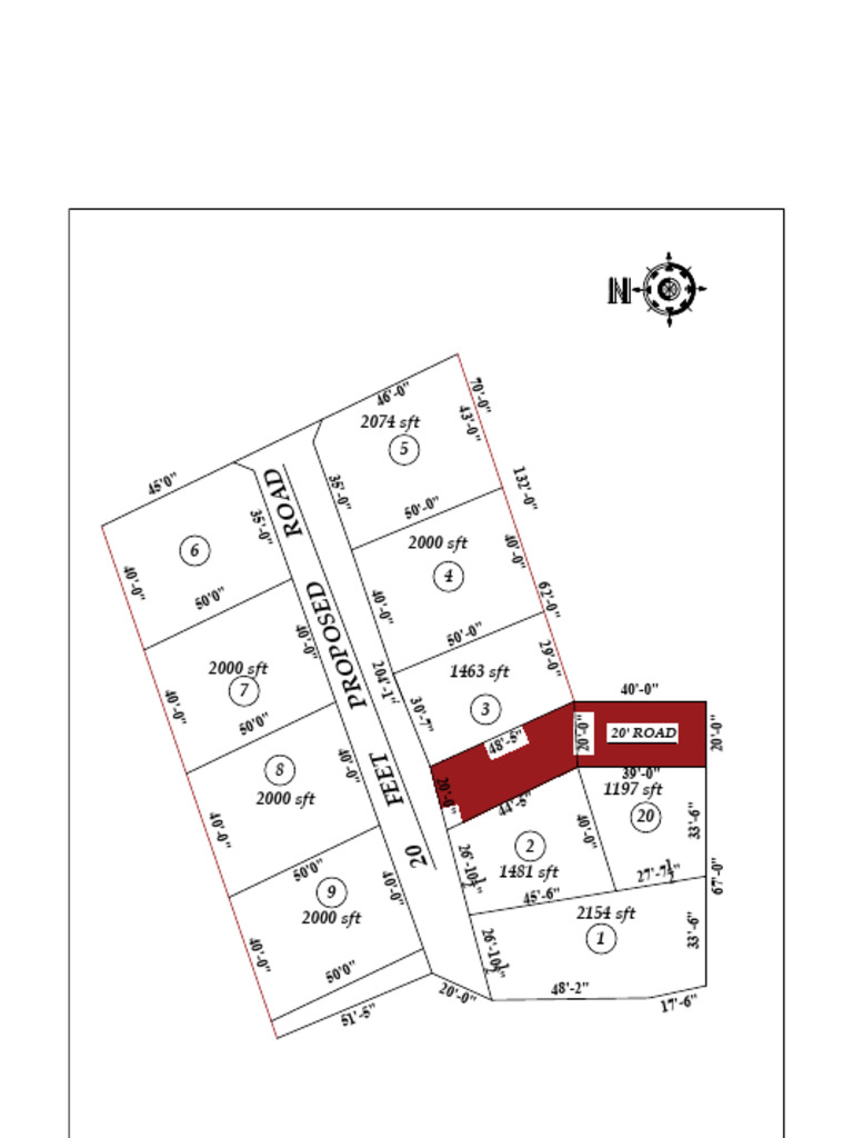 Proposed Road Dimensions and Areas | PDF