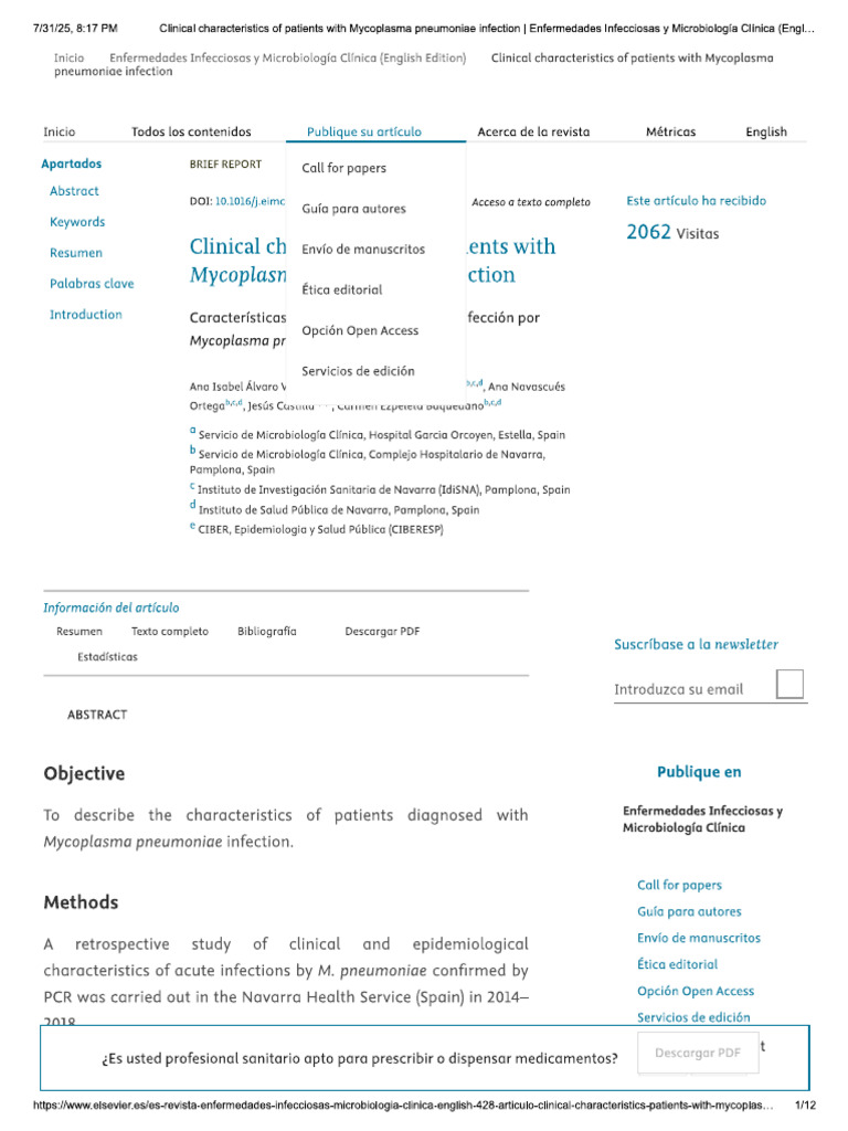 Mycoplasma Pneumonia 5 | PDF