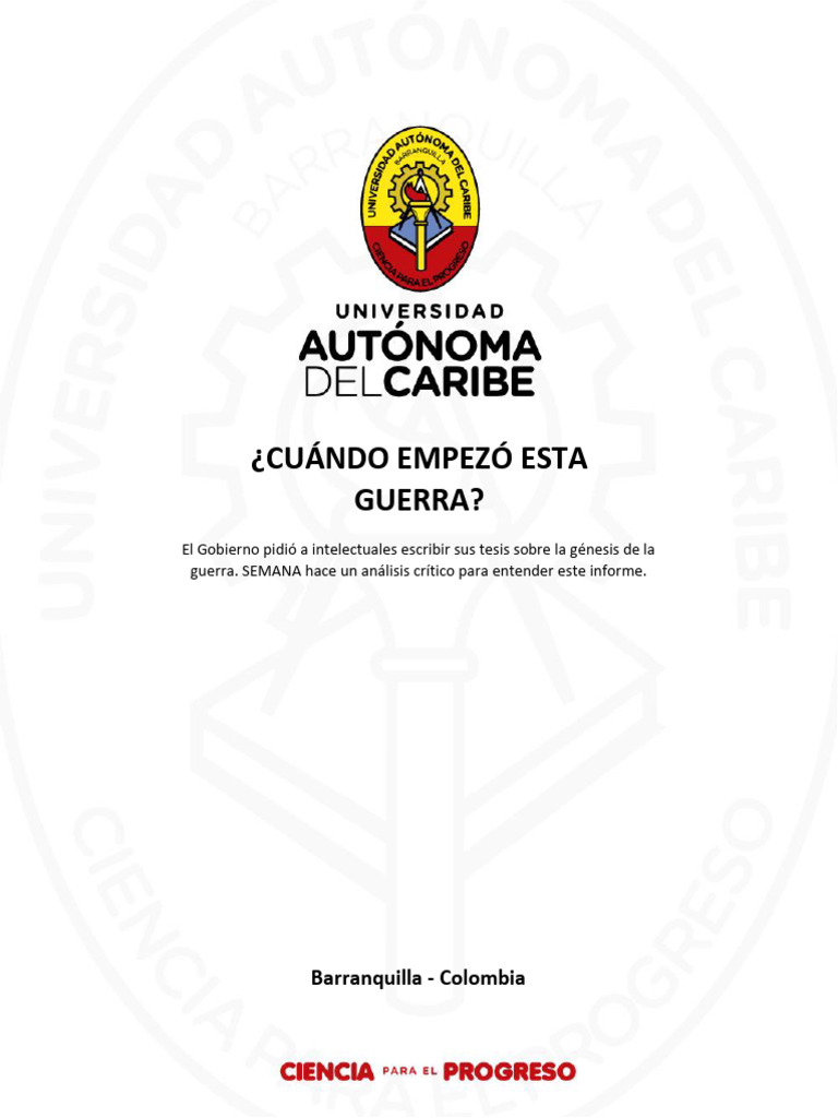 Análisis de las causas de la guerra en Colombia | PDF | Verdad | Colombia