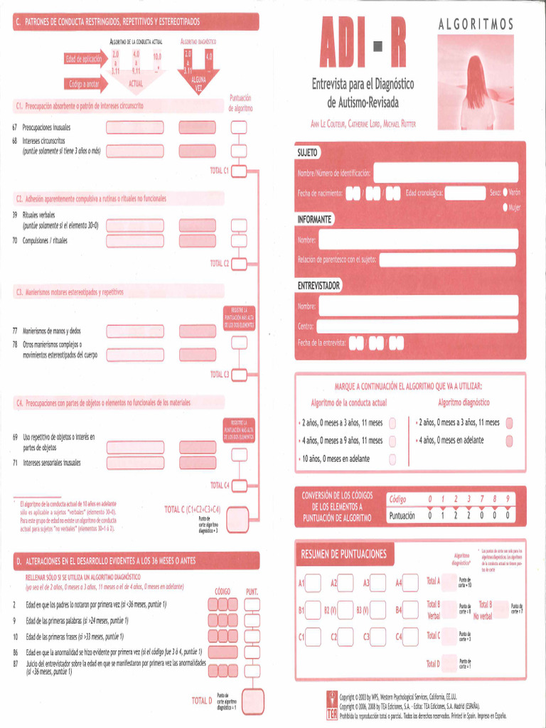 Algoritmos ADI-R | PDF